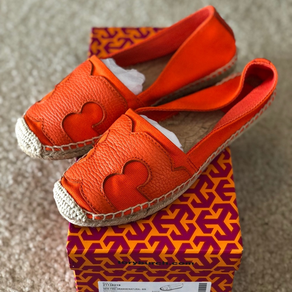 Tory Burch Fire Orange Billie Espadrille